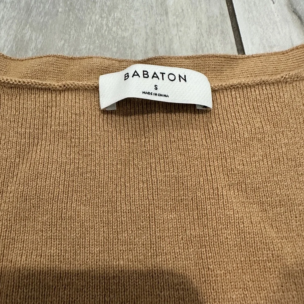 ARITZIA BABATON Georgia Cardigan NWT | Wool Cotton Blend in Classic Tan - Size S - Picture 6 of 8